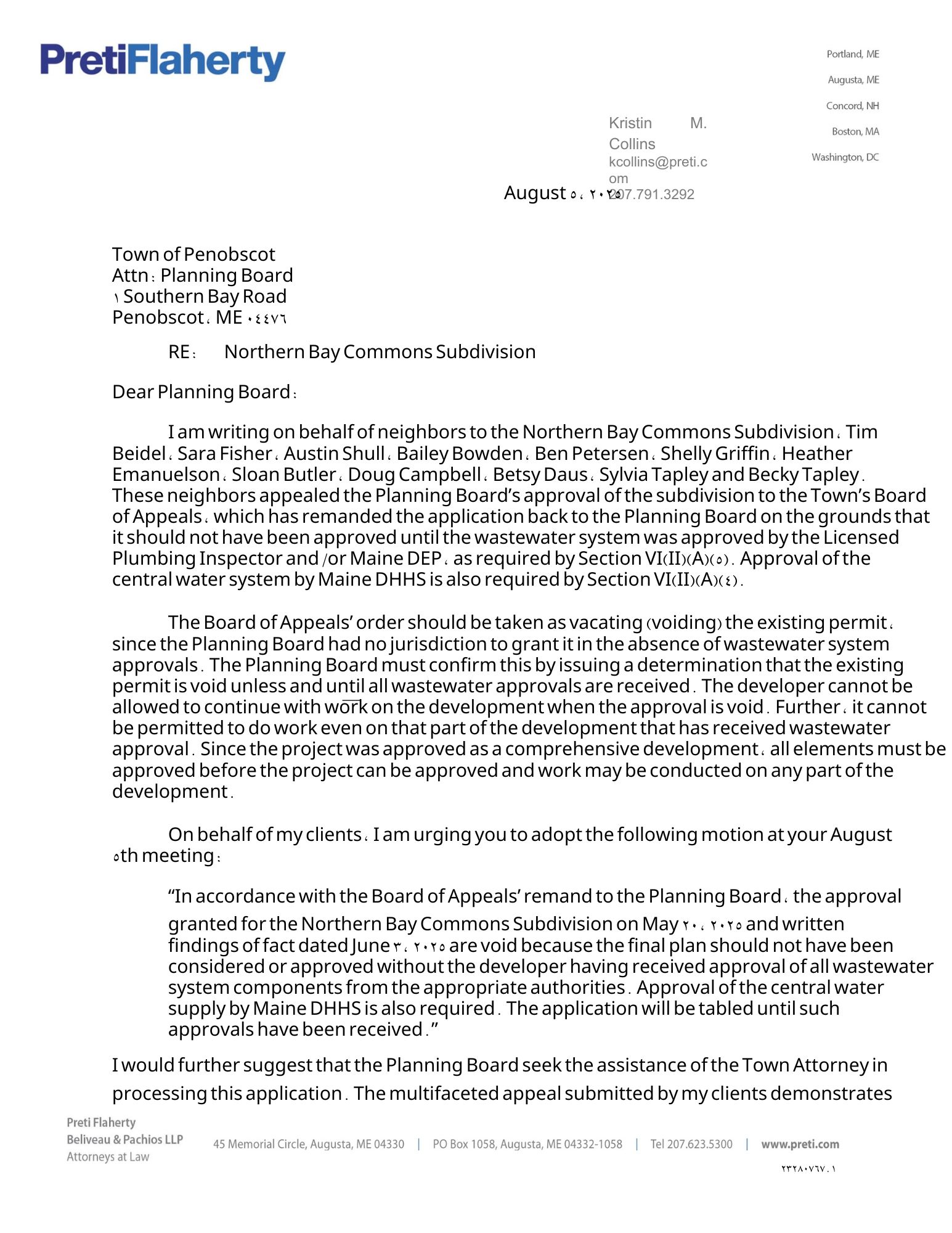 Page 1 of letter