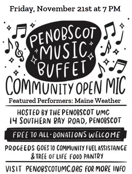 Announcement for music buffet November 21