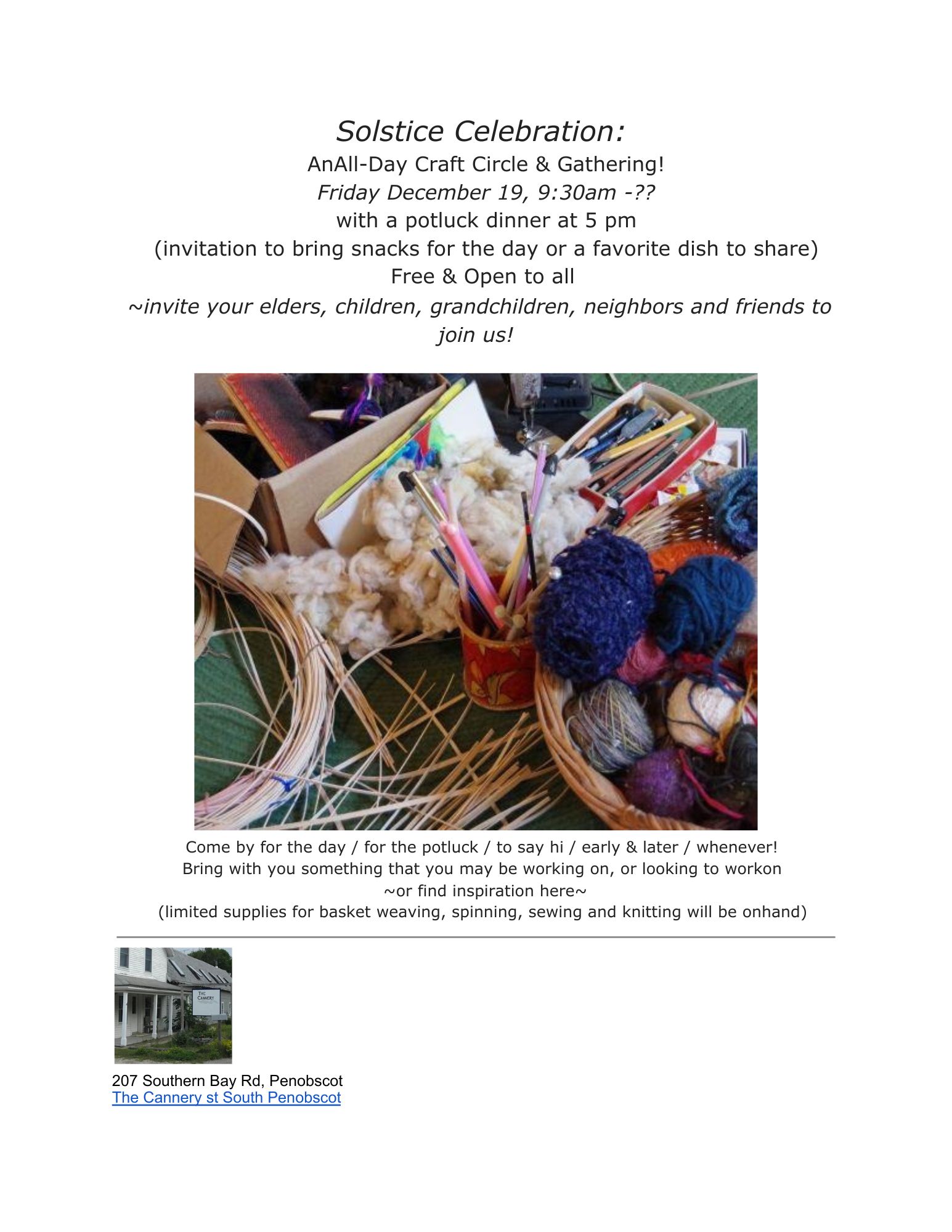 Solstice Celebration at the Cannery